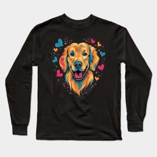 Golden Retriever Valentine Day Long Sleeve T-Shirt